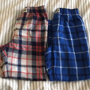 2 pairs of flannel pajama pants